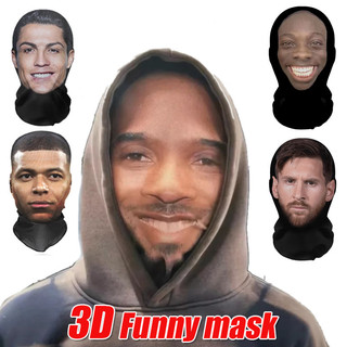 2024 Thiết Kế Mới 3D Messi Ronaldo In Mặt nạ Liền Mạch Chống Bụi Chống Nắng Nhập Vai Mặt nạ ngộ nghĩnh