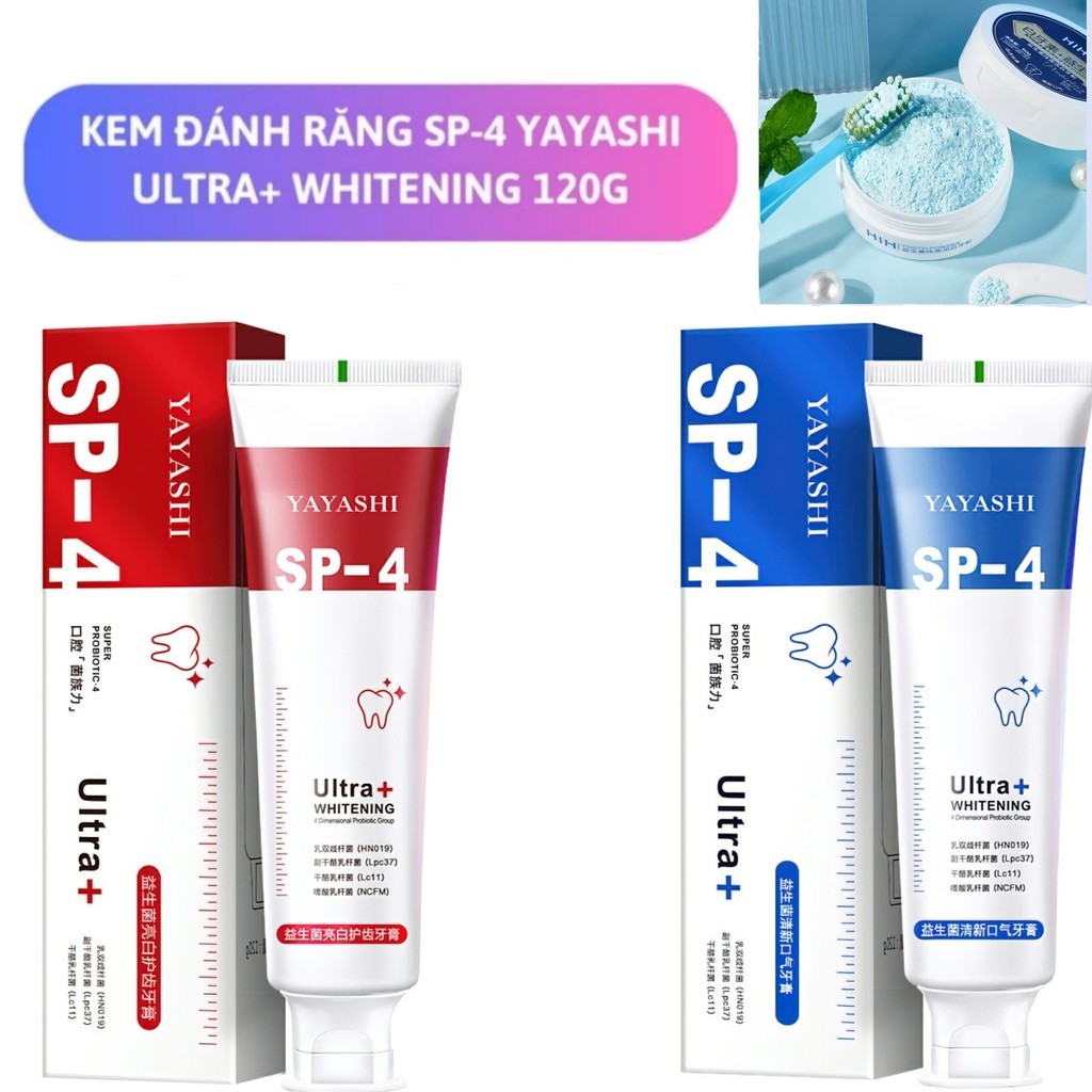 Kem Đánh Răng SP-4 Yayashi Ultra+ Whitening 120g Trắng Sáng, Khử Mùi, Thơm Mát FAIRY