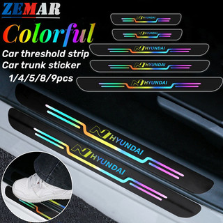 Hyundai N Cửa Ô Tô Sill Miếng Dán Phản Quang Nhiều Màu Sắc Miếng Dán Ngưỡng Xe Miếng Dán Chống Trầy Xước Bảo Vệ Thân Xe Miếng Dán Bảo Vệ Cho Creta Stargazer Ioniq 5 Santa Fe Grand i10