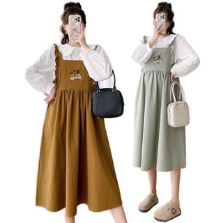 Yếm suông yếm bầu thu đông giá rẻ MAMADRESS thiết kế đẹp DÀI TAY CỔ SEN xinh xắn YL2