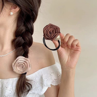 Vòng Tóc Ngọc Trai Hoa Hồng Khô Tính Khí Cao Cấp Dây Buộc Tóc Bé Gái