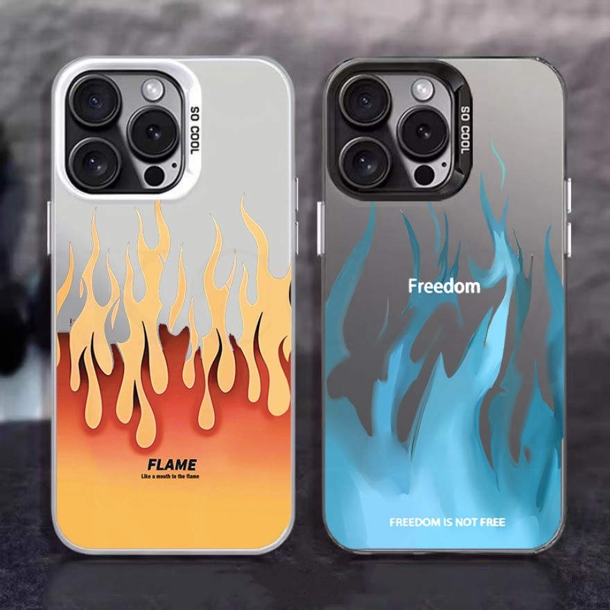 Ốp Điện Thoại IMD Màu Xanh Cam Tự Do Ngọn Lửa Nghệ Thuật Cho Realme 12X 11 12 13 Pro + 12 Lite GT5 G