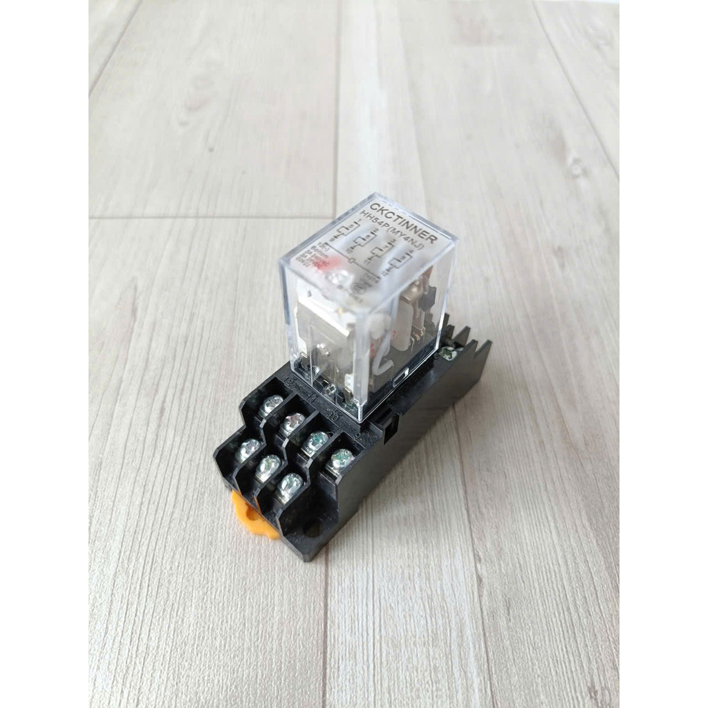 Rơ le trung gian 8 chân (2NO, 2NC) 14 chân (4NO, 4NC) bao gồm chân đế ảnh thật