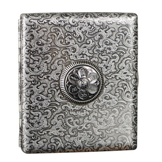 Kubou Đồng Nguyên Chất 20 Miếng Hộp Đựng Thuốc Lá Ba Chiều Dập Nổi Họa Tiết Đám Mây Sáu Xương Mantra Biến Hạt Phân