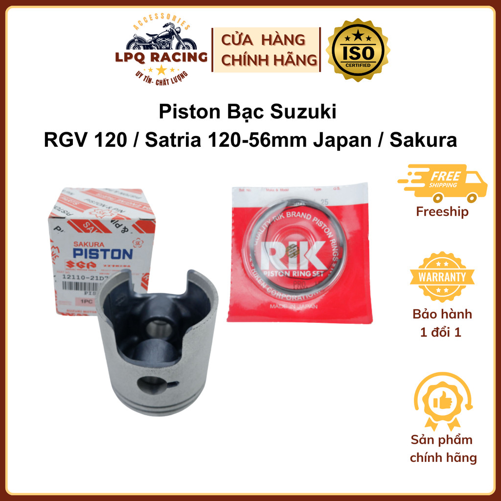 Piston Bạc Xipo RGV / Piston Bạc Sport RGV / Piston Bạc Satria / Chính Hãng Sakura