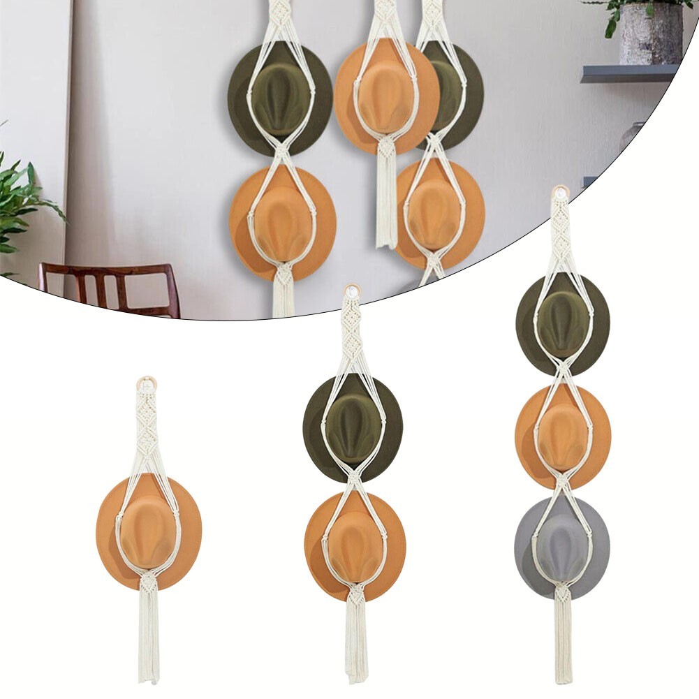 【VARSTR】Hat Organizer 1-3 Hat Rope Hanger Hand-Woven Hat Display Rack Hat Rack