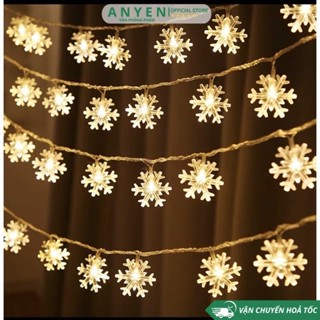  Dây đèn led hình bông tuyết ngôi sao dài 4m trang trí sinh nhật  giáng sinh noel 