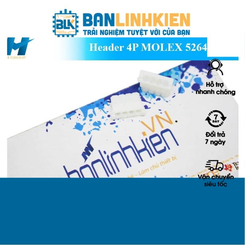 Header MOLEX 5264 2P 3P 4P Cái Đực thẳng (Combo 5 chiếc)