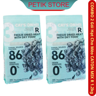  <2.8kg> COMBO 2 Gói Hạt Cho Mèo CAT ON MIX R 1.4kg - Hạt Cho Mèo Rắc Thịt Sấy  - Hạt Mèo Mix Topping Thịt Sấy - PETIK 