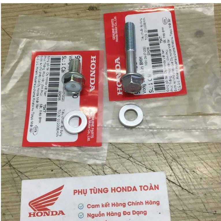 ỐC XẢ VÀ CHÂM  NHỚT LÁP XE GA  ZIN  HONDA + LONG ĐỀN NHÔM  XE GA   ZIN  CHÍNH HÃNG HONDA