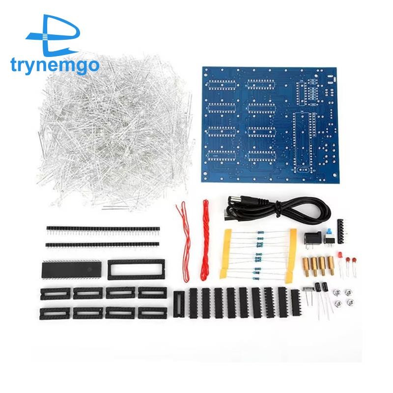 3D Led Cube Light DIY Kit 8x8x8 3mm LED Cube Blue Ray LED 4.5-5.5V LED Cube