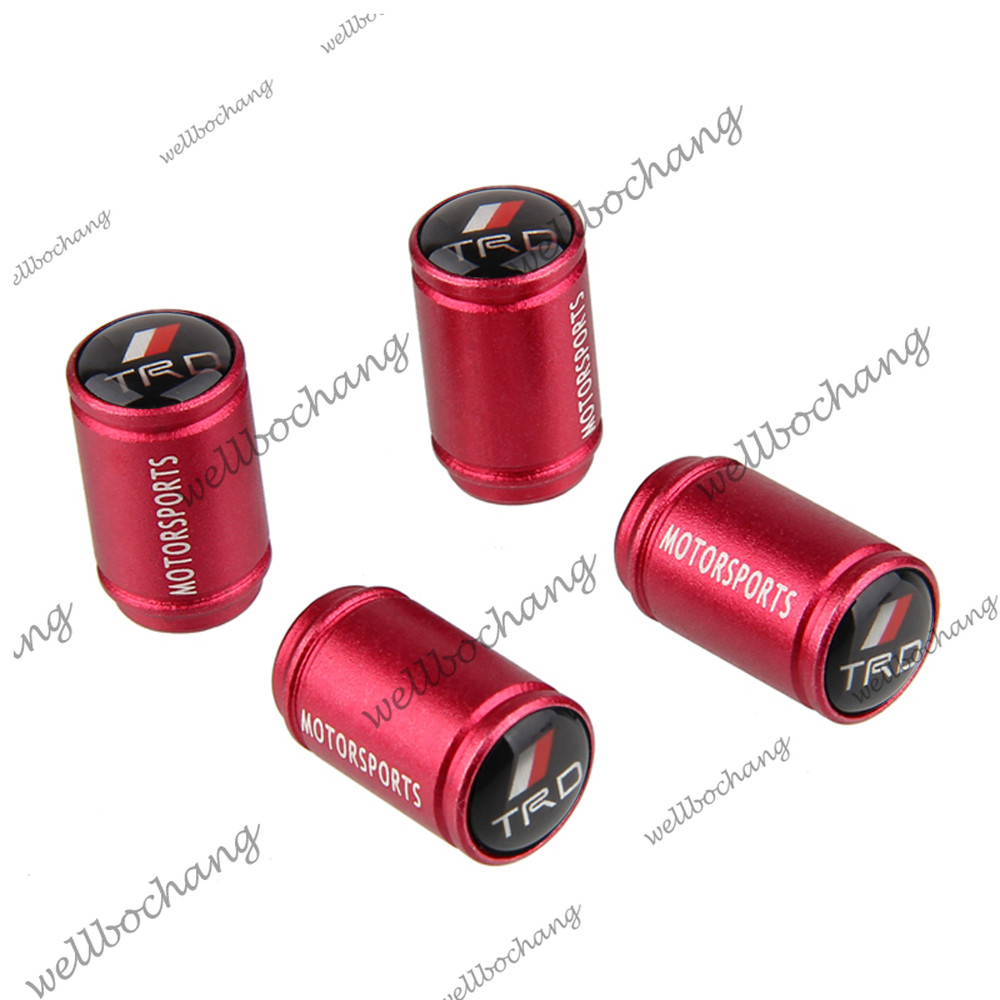 4 Cho TRD Logo Lốp Xe Ô Tô Nắp Van Cho Xe Toyota Vios Innova Fortuner Wish Chr Harrier Hilux Camry R