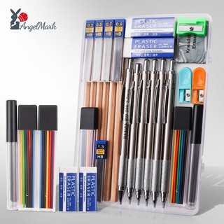  Bộ bút chì cơ khí kim loại Angelmark 27 CÁI - Cao cấp để viết phác thảo trường học văn phòng & nghệ thuật 
