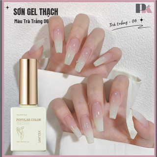  Sơn gel thạch màu trà trắng - Sơn gel thạch sữa chua 