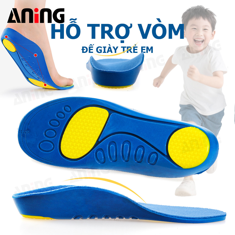 Miếng Lót Giày Trẻ Em Mút Xốp êm Chân Chân Phẳng Chỉnh Hình Hỗ Trợ Vòm Thấm Hút Mồ Hôi Thoáng Khí