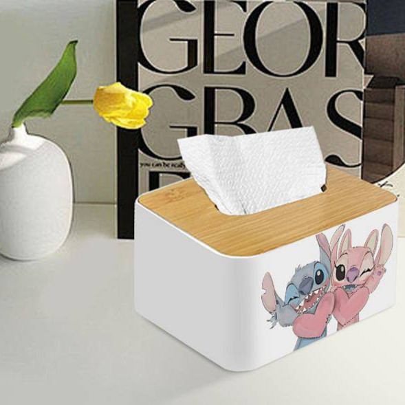 Love Stitch Desktop Tissue Box Living Room Tissue Box Home Coffee Table Decoration Tissue Box Vehicl