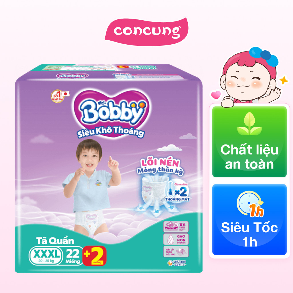 Tã quần Bobby size XXXL, 22 miếng - concung