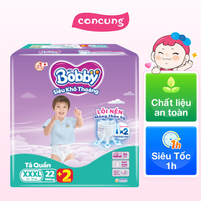 Tã quần Bobby size XXXL, 22 miếng - concung