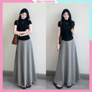 Chân váy dài dáng suông chữ A Mely Fashion Nỉ da cá mềm mịn cạp chun co giãn phong cách hàn quốc dễ mặc dễ phối đồ CV124