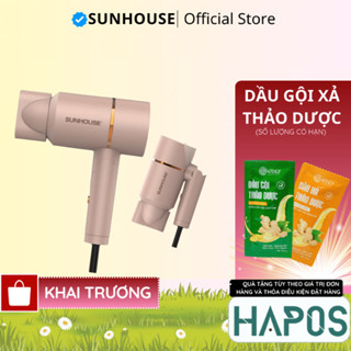  Máy sấy tóc Sunhouse SHD2313 Chính hãng 2 chế độ đầu sấy mỏ vịt gấp gọn cho khách sạn Màu vàng hồng - HAPOS OFFICIAL 