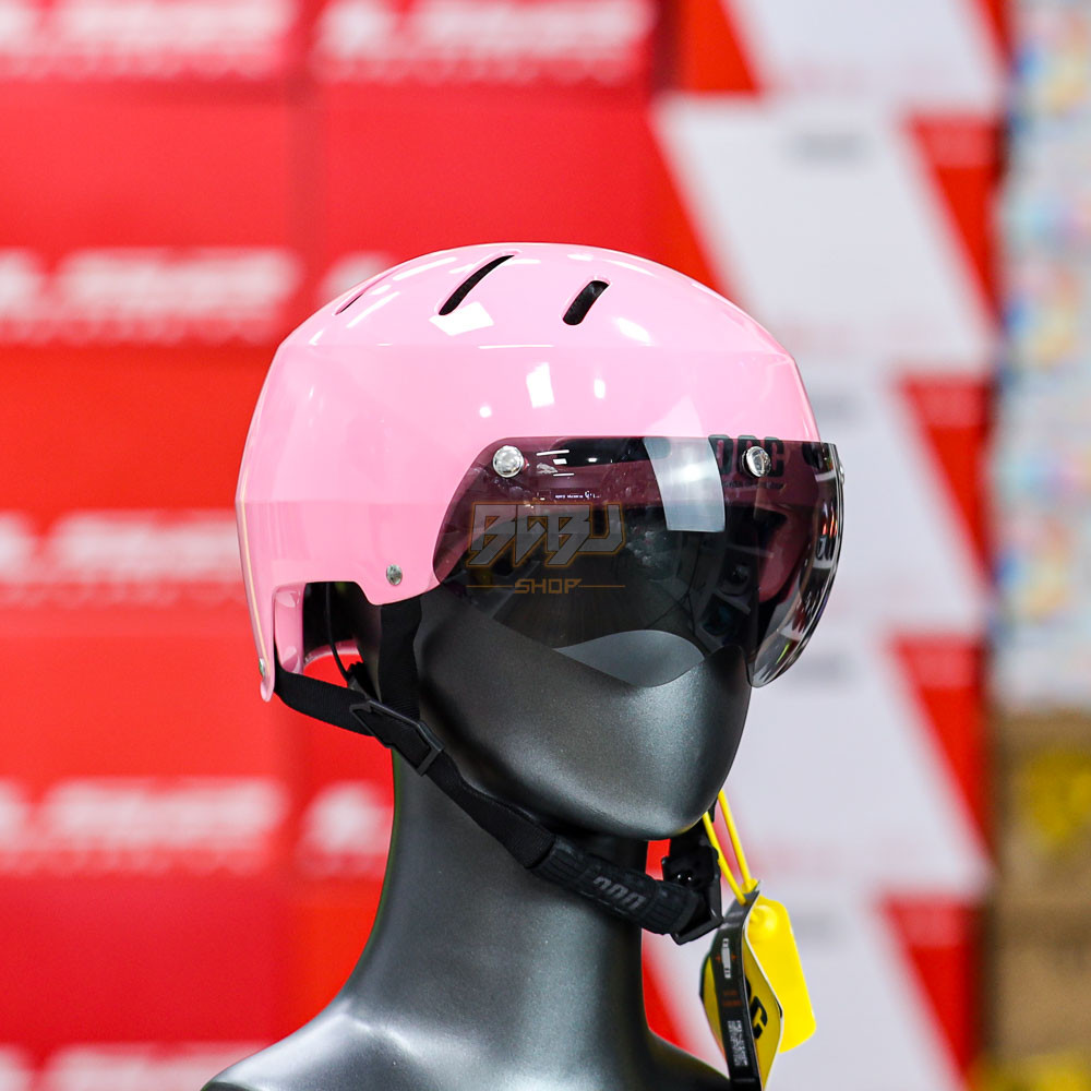 Mũ 1/2 POC P05 Hồng Bóng Độ Kính Nam Châm Ẩn - Chuẩn An Toàn Xe Máy