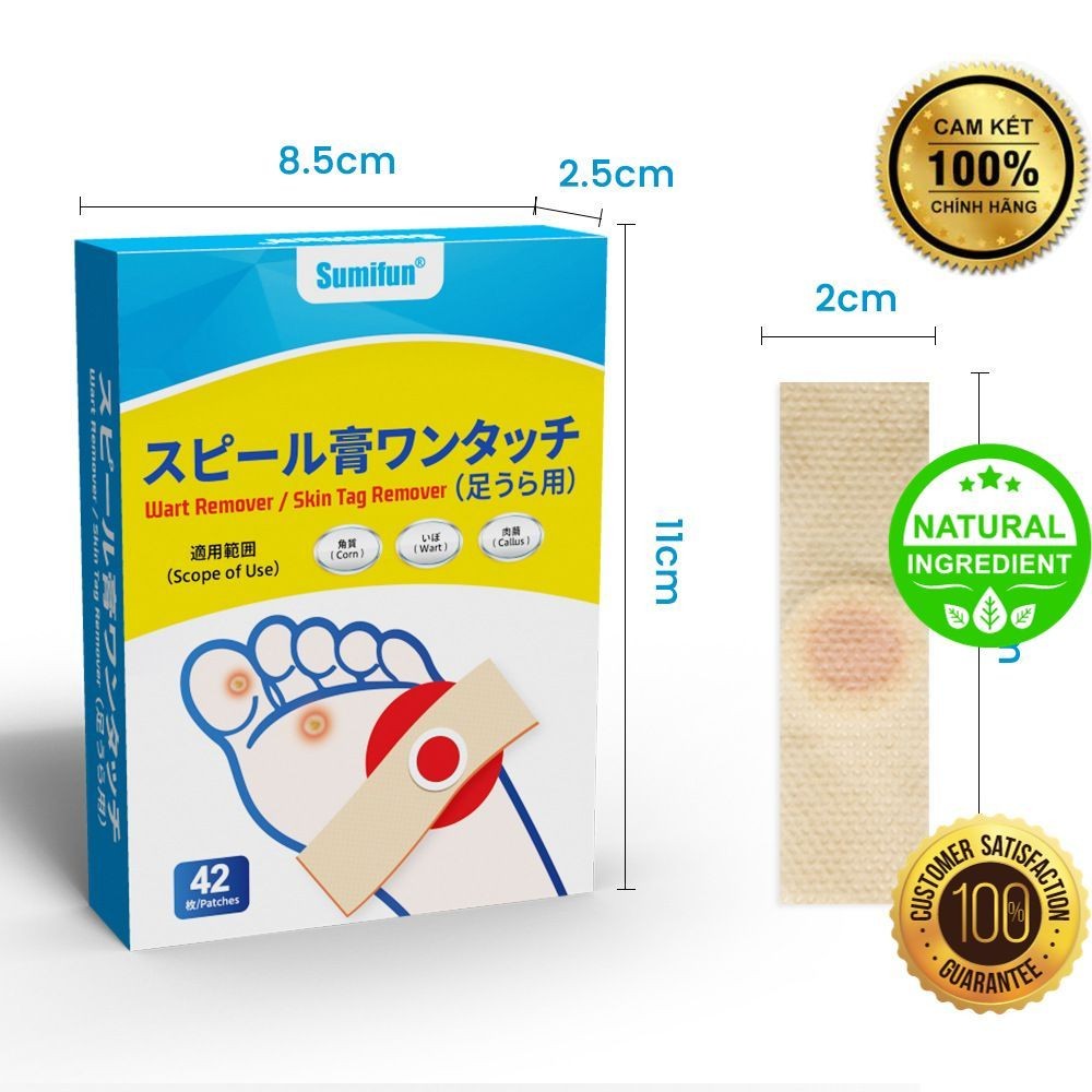 42 Miếng Dán Mụn Cóc Nhật – Dán Mụn Cóc, Mụn Thịt, Nốt Ruồi Big size - Wart Remover / Skin Tag Remov