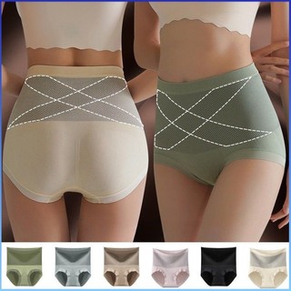 ⚡⚡COD Quần Lót Nữ Eo Cao X Băng Đen Liền Mạch Thoải Mái Kích Thước Lớn Thu hẹp Bụng Định Hình Nâng Hông Quần Lót Cotton Thân Thiện Với Da Liền Mạch Vừa Vặn Quần Lót Nữ