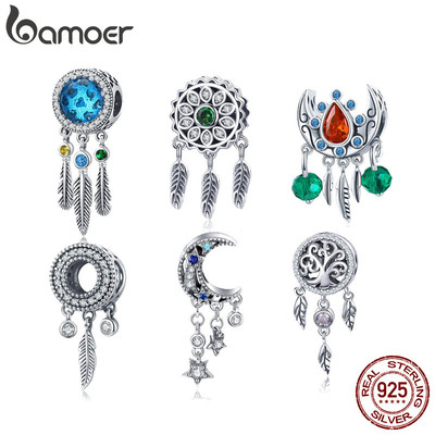 Bamoer Bạc 925 Quyến Rũ Tinh Tế Dreamcatcher Mặt Dây Chuyền Phụ Kiện Thời Trang Quà Tặng Sinh Nhật BSC023