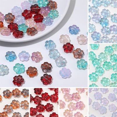 10 Chiếc 14 Mm Pha Lê Thủy Tinh Hoa Anh Đào Hạt Hoa Charm Rời Miếng Đệm Hạt Cho Bông Tai Vòng Cổ Vòng Tay DIY Trang Sức Thủ Công Làm