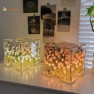 [LTIOMJ] 21 Chiếc Đèn Ngủ Handmade Chất Liệu DIY Cube Gương Trang Trí Phòng Ngủ Đèn Khí Quyển Ngày Lễ Valene Quà Tặng Sinh Nhật [Hot]