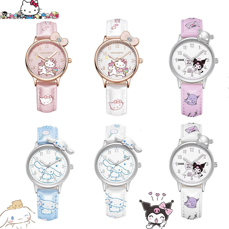 Cinnamoroll kuromi hello Kitty giai điệu Tạo kiểu sáng tạo Đồng hồ Sanrio chất lượng cao dành cho trẻ em gái