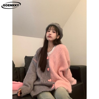 EOENKKY áo len cardigan áo khoác cardigan Phong cách Korean Comfortable Thời WMJ2470KXB 30Z240723