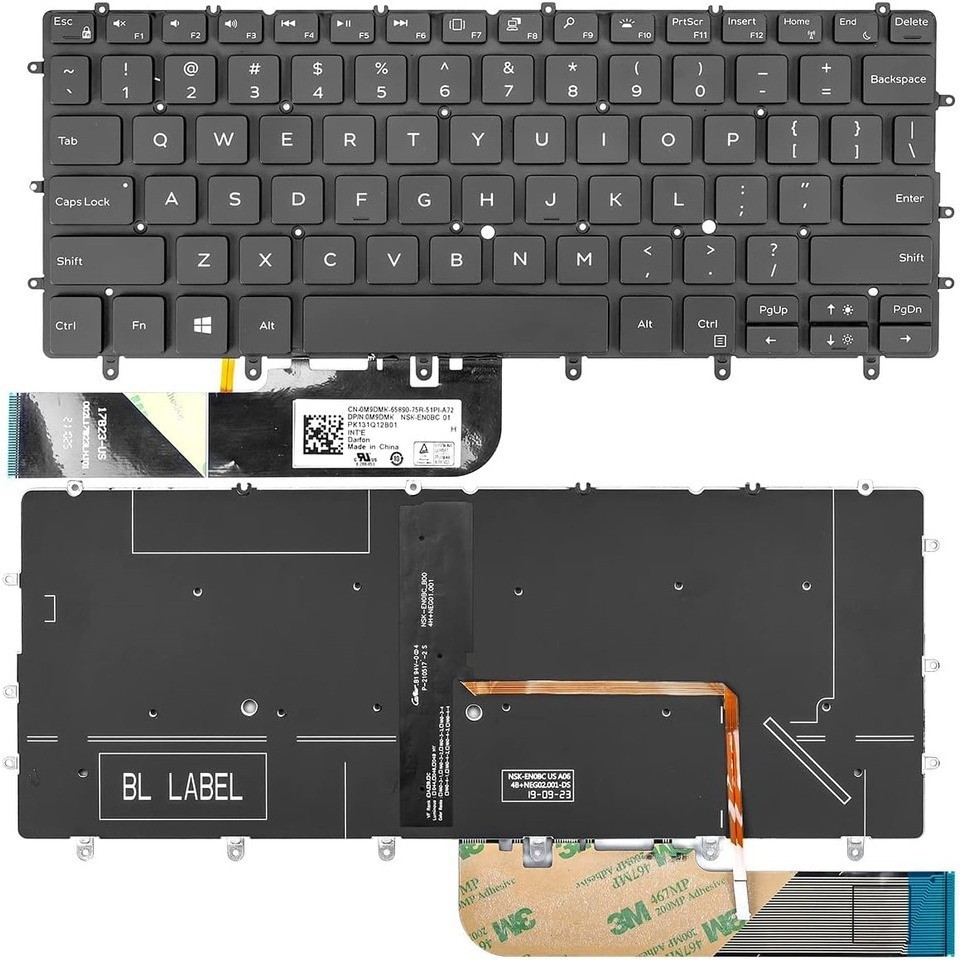 Bàn Phím Dell XPS 13-9370 9317 9380 9305 7390 P82G US có led