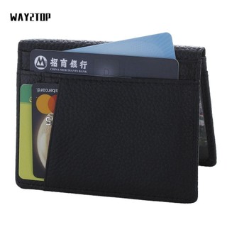 WAY2TOP da thật thiết kế siêu mỏng dùng để đựng thẻ tín dụng / giấy tờ