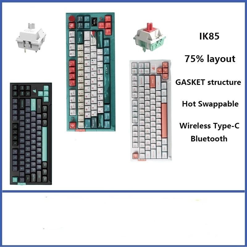 Bàn phím cơ không dây Feker IK85 Plus  / 3 mode / Mạch xuôi / Led RGB / Gasket mount /Hotswap 5 pin