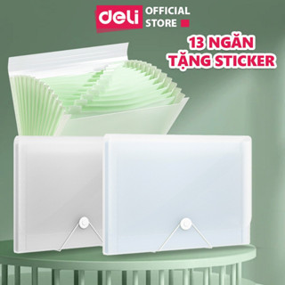 Túi Đựng Tài Liệu 13 Ngăn Deli File Cặp Tệp Đựng Tài Liệu A4 Nhiều Ngăn Đựng Giấy Tờ Cặp Học Thêm Màu Pastel Xinh Xắn