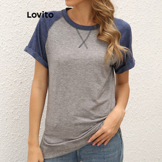 Lovito Áo thun thể thao trơn màu trơn thể thao cho nữ LNL59027