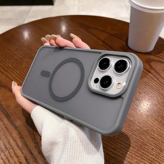 Ốp Điện Thoại Sạc Không Dây Từ Tính Cho iPhone 15 14 13 12 11 Pro Max 15 Plus Matte Chống Sốc Trong Suốt Cứng Ốp Lưng