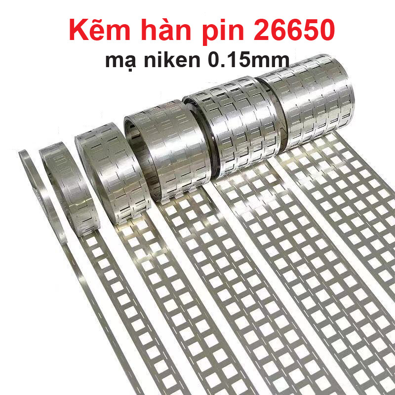 (1 mét) Kẽm hàn pin 26650 mạ niken 0.15mm dùng khung