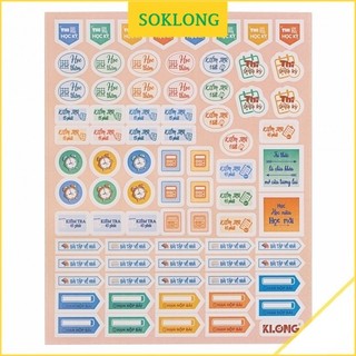 3 Tờ Nhãn dán học tập 𝗦tudy Sticker Ms 720 Set sticker trang trí học tập Klong