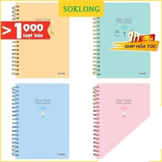 Sổ lò xo kép ruột chấm Dot Grid B5 200 trang Klong Sổ KLONG, ruột lưới chấm MS960 (Nhiều màu)
