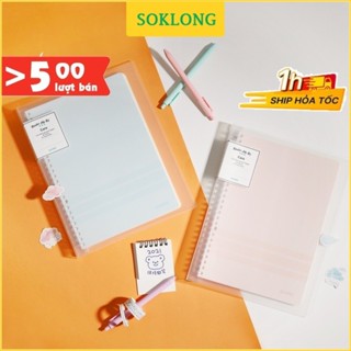 Sổ còng nhựa B5 Klong 40 tờ Caro 5x5 Ms 544 [Chọn Màu] kèm 5 bìa tab phân trang - Binder sổ KLong