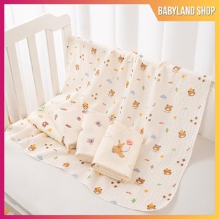  Khăn tắm cho bé muslin mềm mại kích thước 80cm x 80cm dùng làm khăn quấn bé sơ sinh chăn đắp điều hòa cho bé 