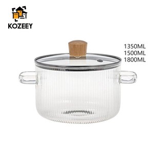 Nồi thủy tinh KOZEEY Nồi thủy tinh có nắp Nồi thủy tinh Borosilicate chịu nhiệt cho