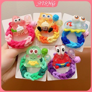 AISHG Hoạt Hình SpongeBob SquarePants Vòng Tóc Nữ Dễ Thương Phụ Kiện Tóc