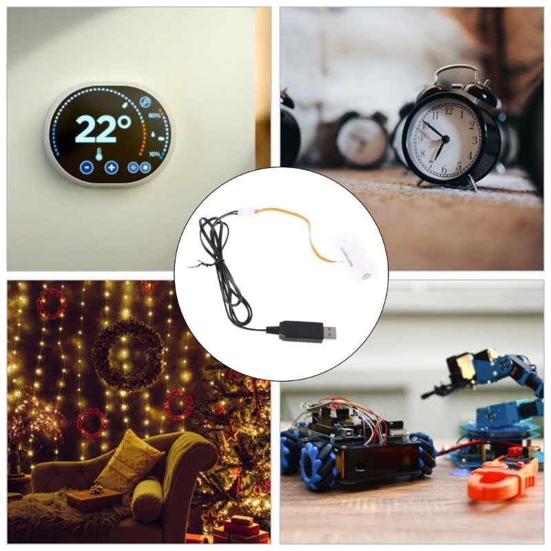 BTM USB sang LR20 D Eliminators Cáp cấp nguồn USB Thay thế LR20 D cho đồng hồ đèn pin đồ chơi điện