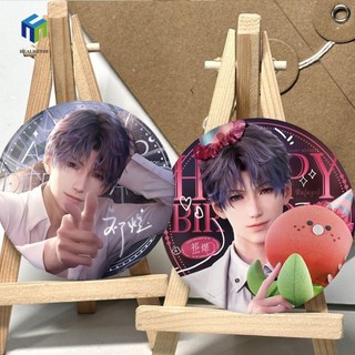 Huy hiệu Anime Love and Deepspace, Bộ sưu tập trâm cài ngoại vi trò chơi Xavier Zayne Shen Xinghui, Qi Yu Pins Double Flashing Cartoon Goods Love and Deepspace Round Trâm cài Bộ sưu tập Breastpin