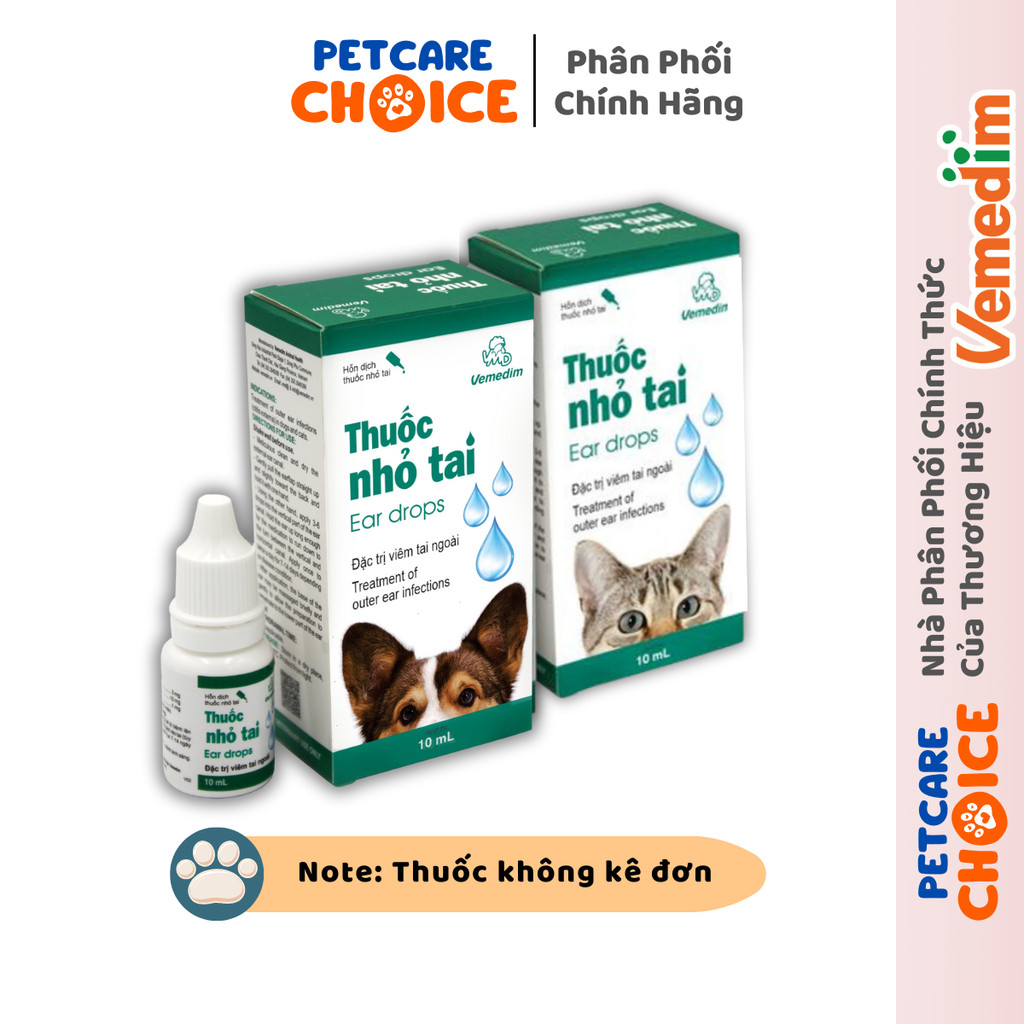 Vemedim Nhỏ Tai Cho Chó Mèo Chai 10ml