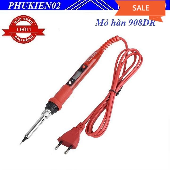 Mỏ hàn cầm tay 908DR - Mỏ hàn điều chỉnh nhiệt độ No 908 80W có màn hình LCD - Mỏ hàn điện mini 908G