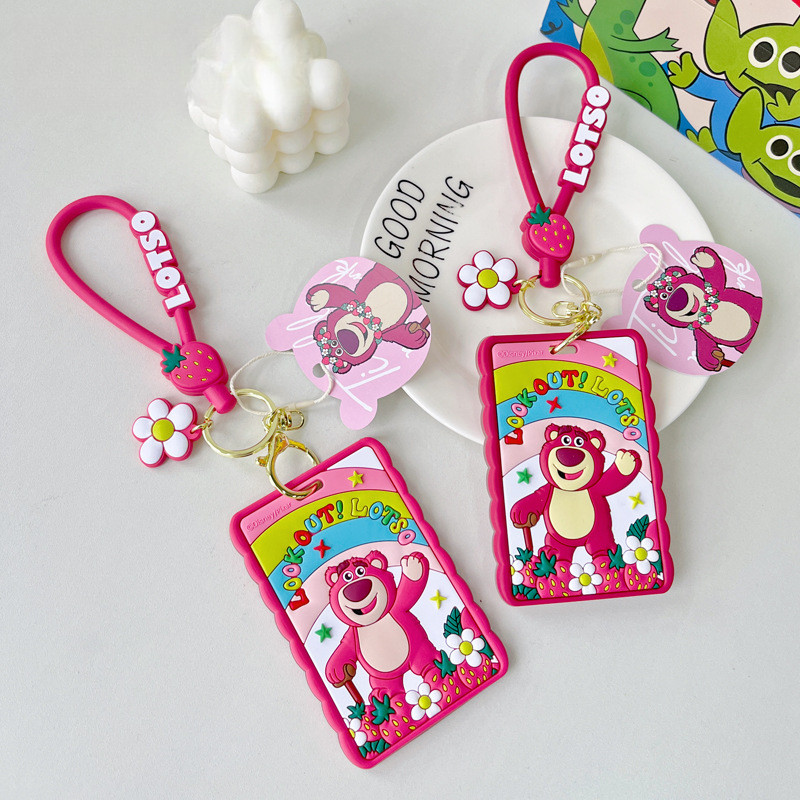 Phim Hoạt Hình Gấu Dâu LOTSO Đựng Thẻ Silicon Vỏ Bảo Vệ Thẻ ID Sinh Viên Xe Buýt Thẻ Tàu Điện Ngầm E